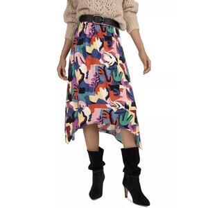 ba&sh 'Maia' abstract floral handkerchief hem skirt